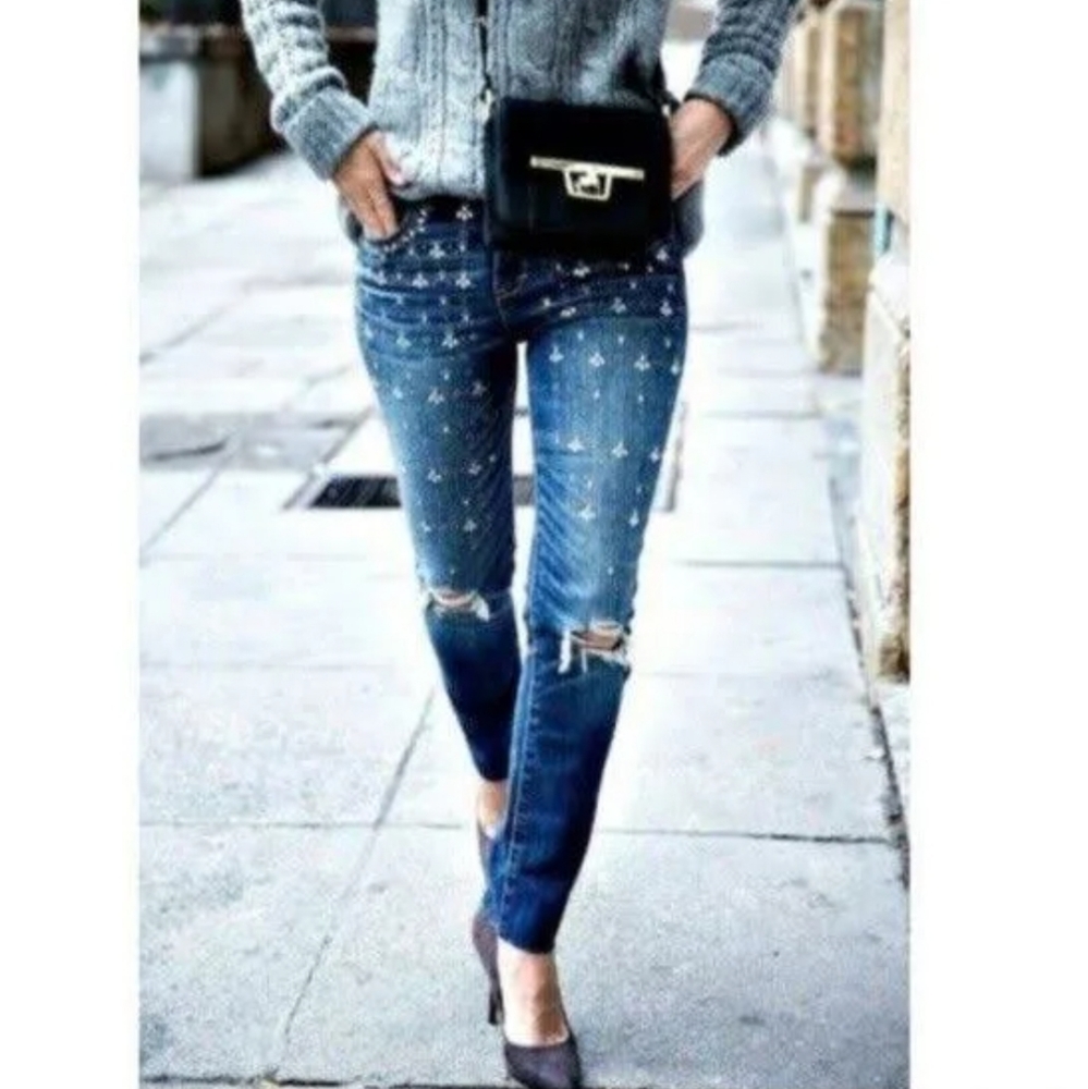 BNWT Abercrombie Fitch A&f 26 Shine Jeans Denim Super Skinny Dark High Rise